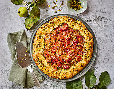 Apfel-Galette mit Pistaziencreme