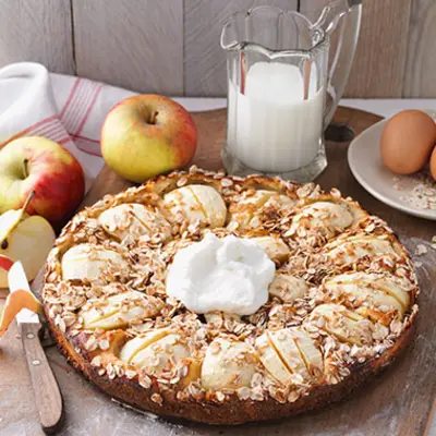 Buttermilch-Apfelkuchen mit Quarkcreme gebacken nach dem Rezept von SweetFamily