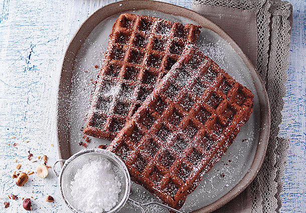 Rezept für Haselnuss-Schoko-Waffeln