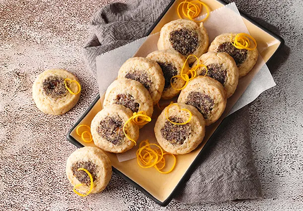 Mohn-Orangen-Plätzchen von der Rolle