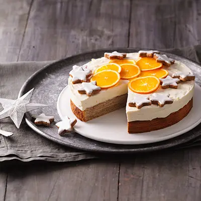 Baumkuchentorte mit Orangencreme gemacht nach dem Rezept von SweetFamily
