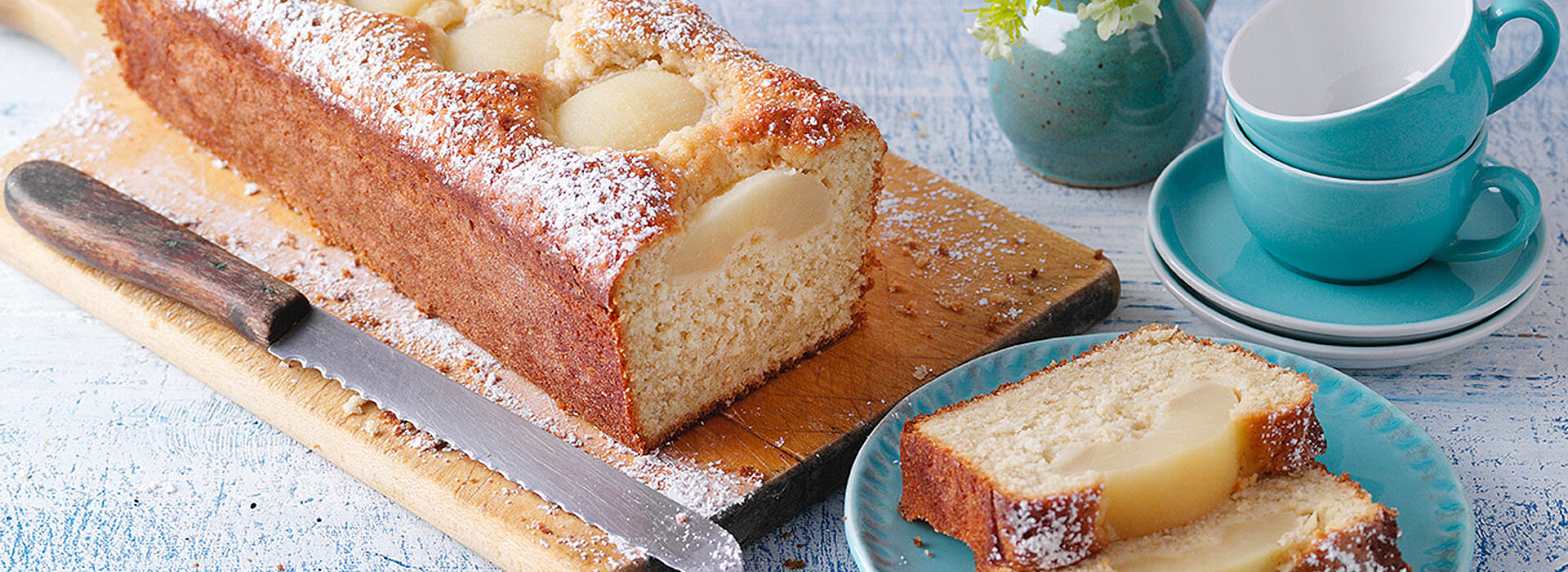 Hafer-Birnenkuchen gebacken nach dem Kuchenrezept von SweetFamily