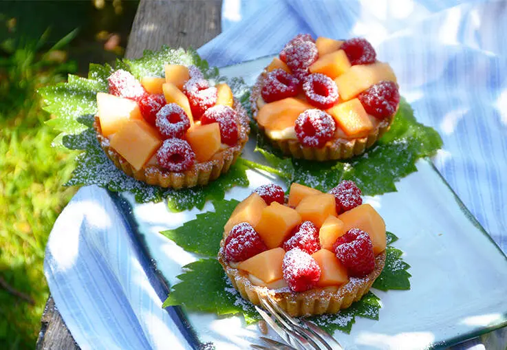 Himbeer-Melonen-Törtchen