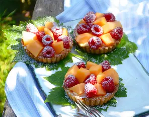 Himbeer-Melonen-Törtchen