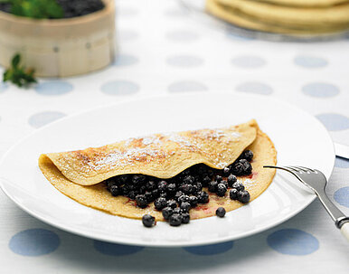 Buchweizen-Pfannkuchen mit Heidelbeeren