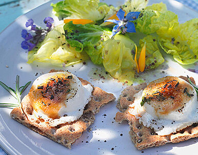 Karamellisierter Ziegenkäse mit Salat