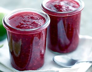 Himbeerkonfitüre mit Ingwer und Limette
