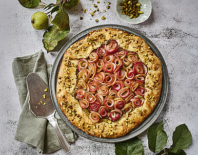 Apfel-Galette mit Pistaziencreme