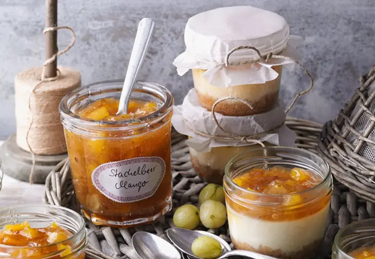 Stachelbeer-Mango-Cheesecake (Rezept)
