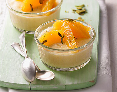 Grießpudding mit Orange