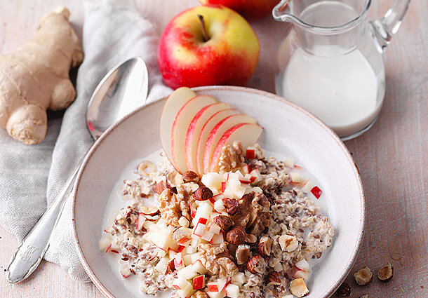 Bircher Müsli mit Ingwer-Apfel (Rezept)