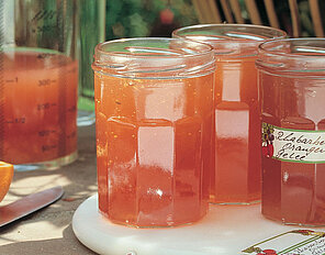 Rhabarber-Orangen-Gelee mit Roséwein