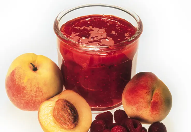 Pfirsich-Himbeer-Konfitüre (Rezept)