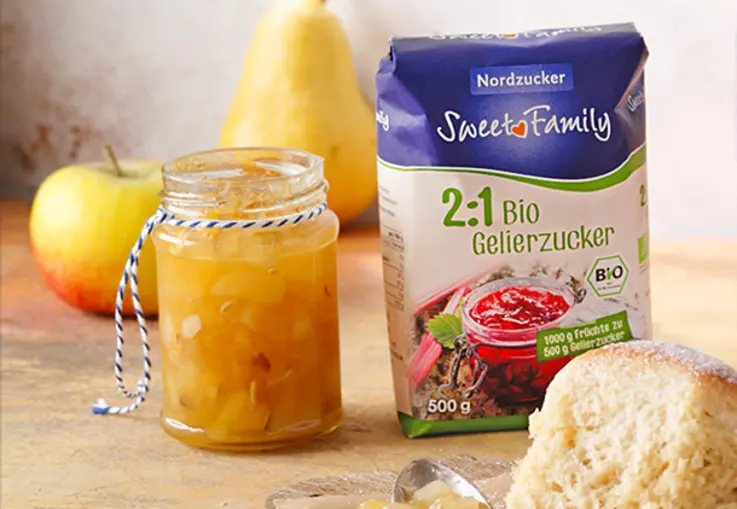 Apfel-Birnen-Konfitüre mit Haferflocken (Rezept)
