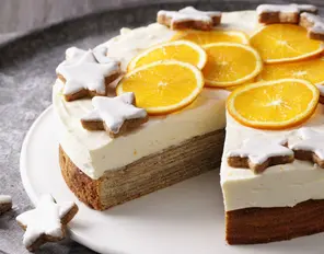Baumkuchentorte mit Orangencreme