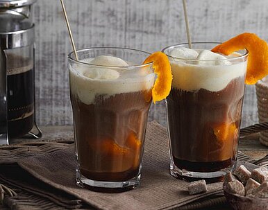 Orangen-Eiskaffee