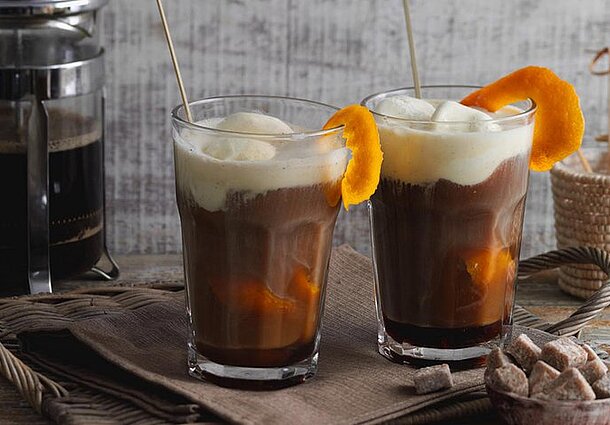 Orangen-Eiskaffee (Rezept)