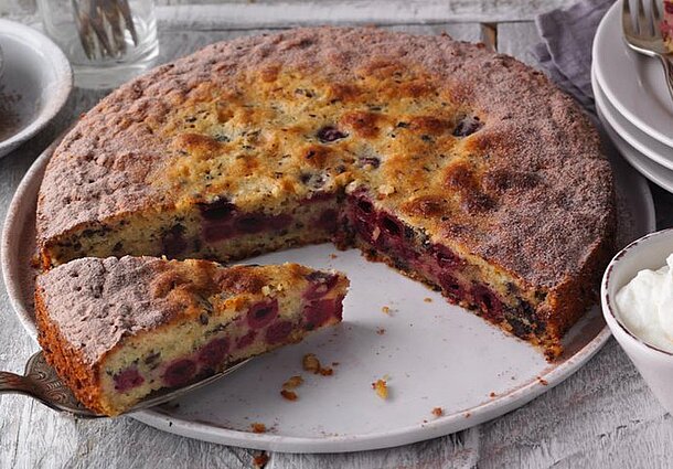 Kirschkuchen mit Schokolade (Rezept)