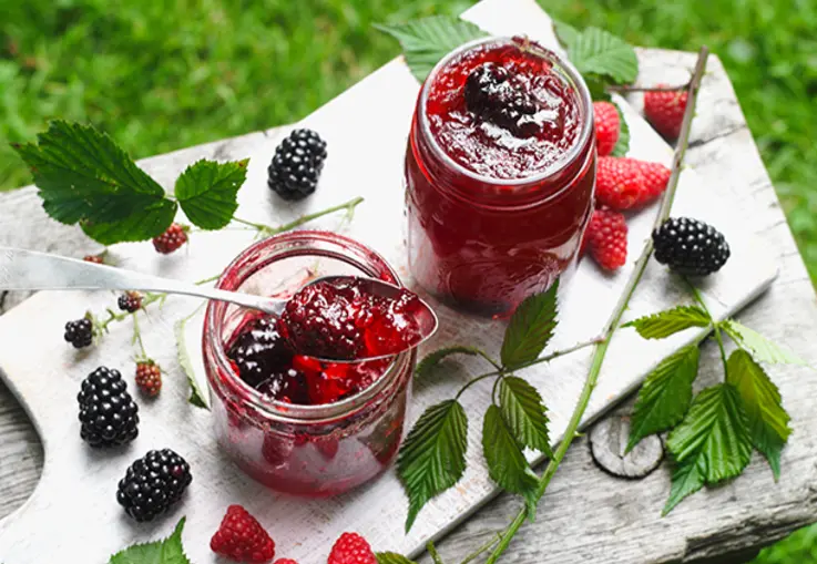 Himbeergelee mit Brombeeren (Rezept)