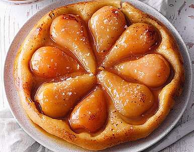 Birnen-Tarte tatin mit Salzkaramell