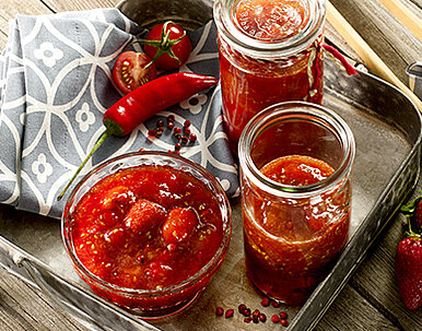 Scharfes Erdbeer-Tomaten-Chutney