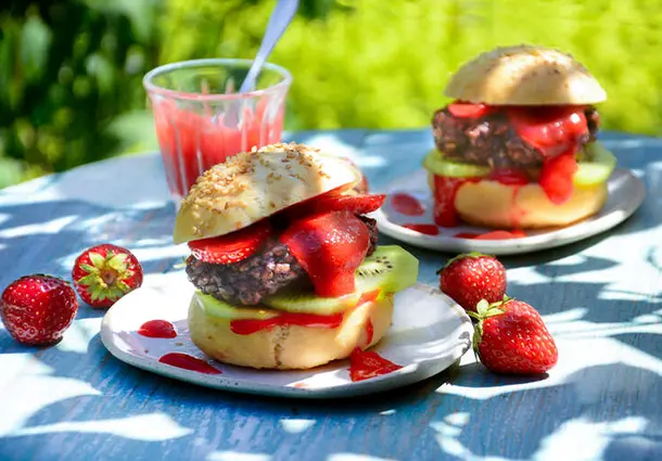 Süße Burger mit Milchreis-Patty