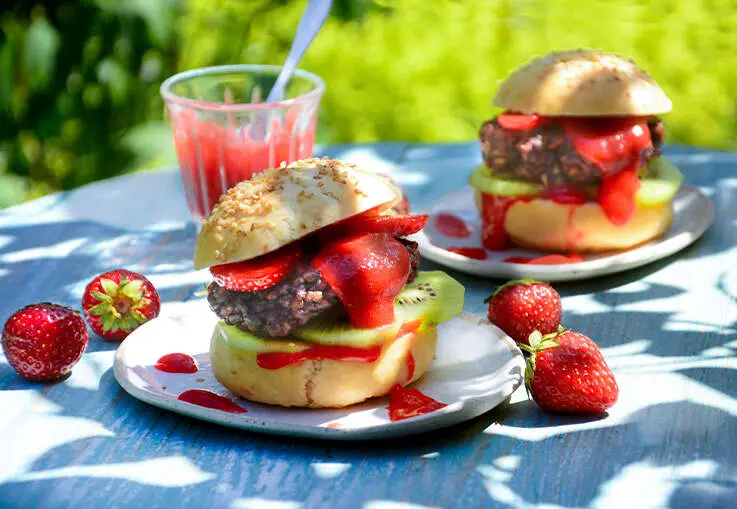 Süße Burger mit Milchreis-Patty