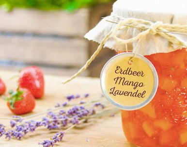 Erdbeer-Mango-Marmelade mit Lavendel